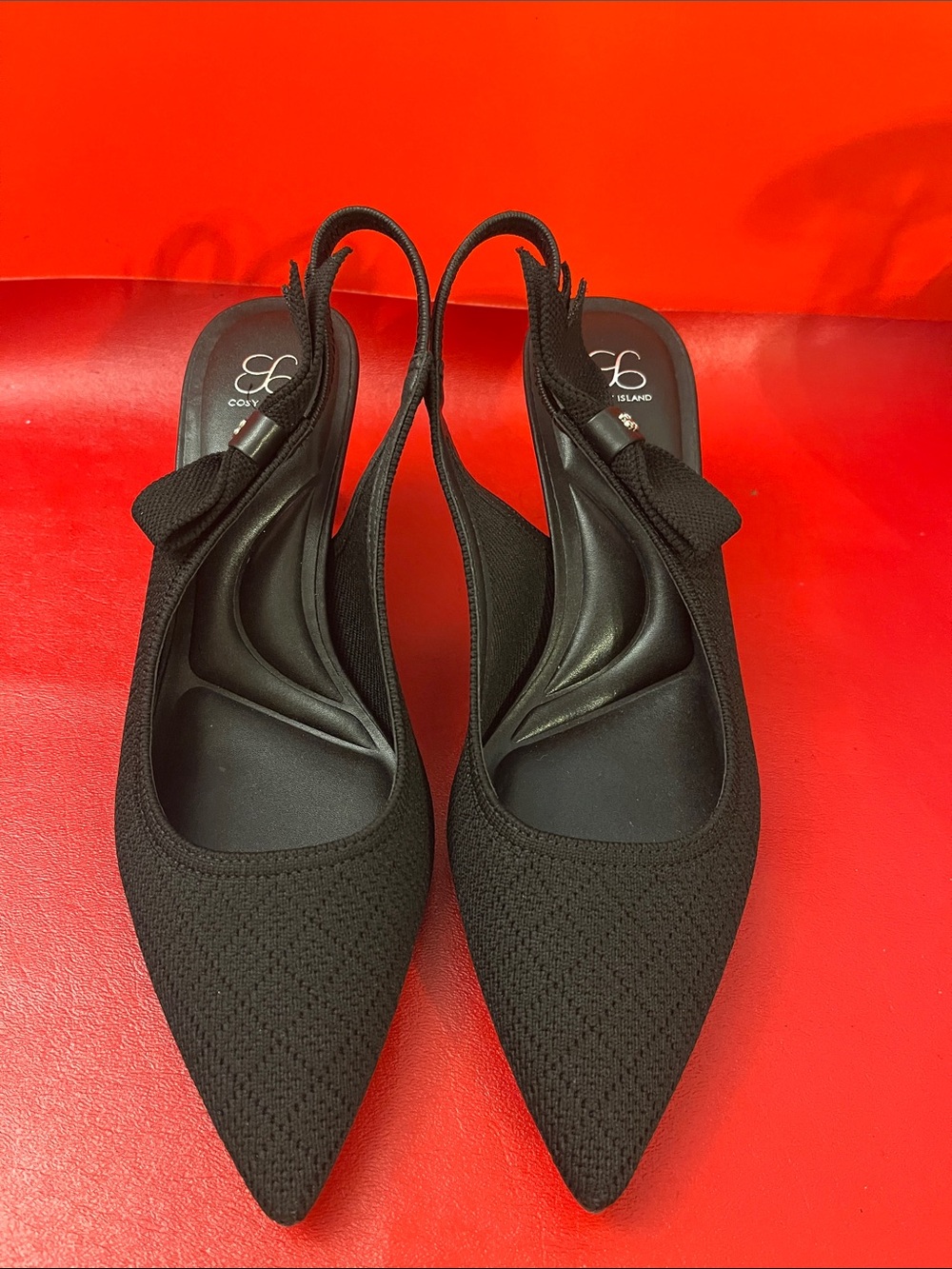 Cosy Island EverLush Bowknot Pointed Toe Heeled Slingback - Low Heeled  size 7.5